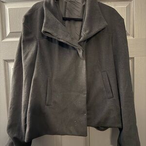 Sociology Black Short Wool-Blend Pea Coat